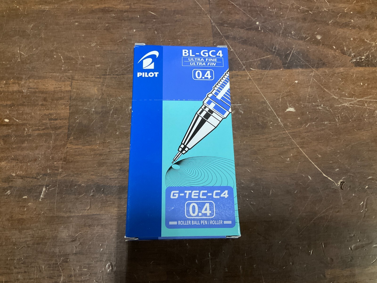 Pilot G-TEC-C4 0.4mm Blue Ultra Fine Roller Ball Gel Pen, BL-GC4-L BOX 12 PENS
