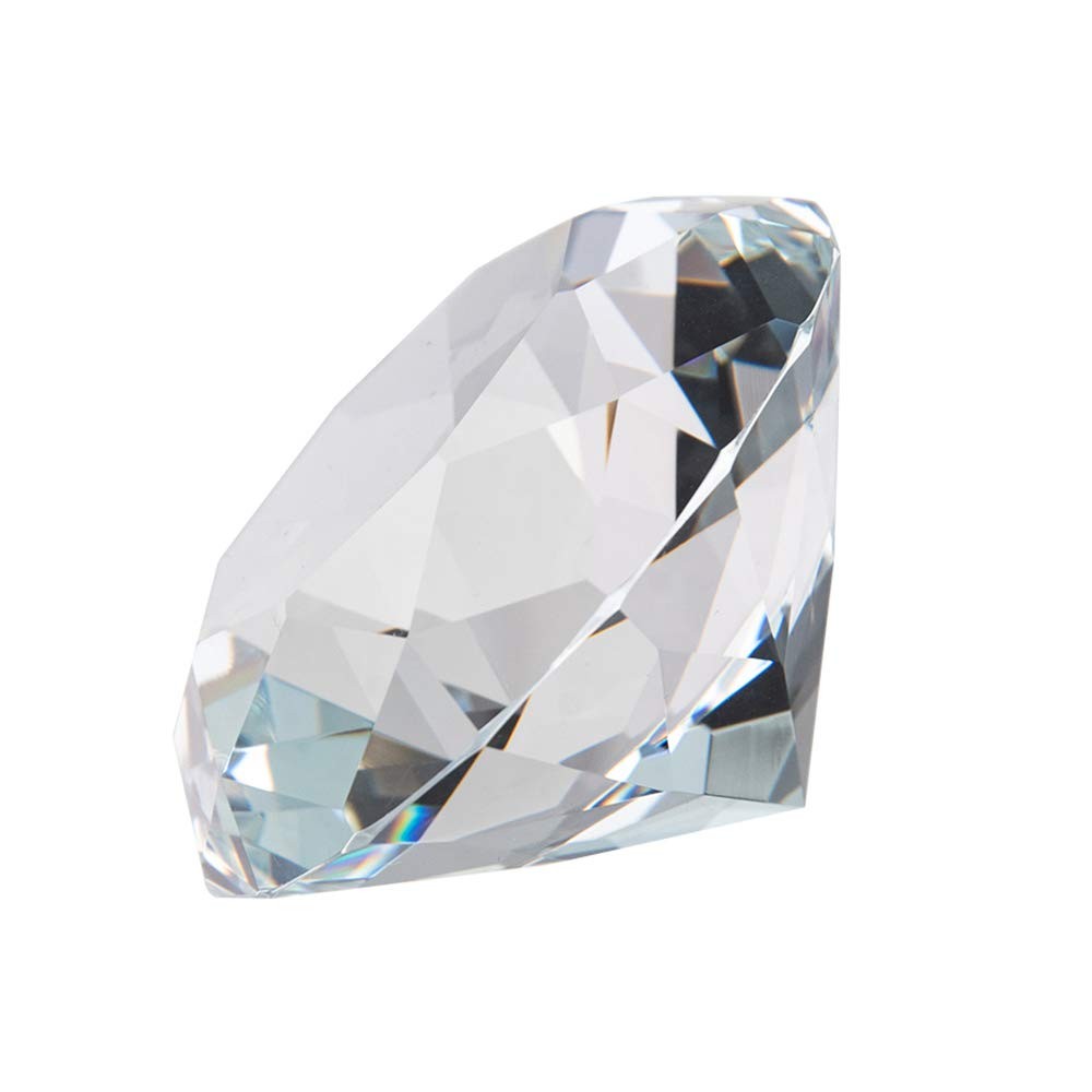 LONGWIN 50mm (2″) Crystal Faceted Diamond Paperweight Wedding 50mm, Clear