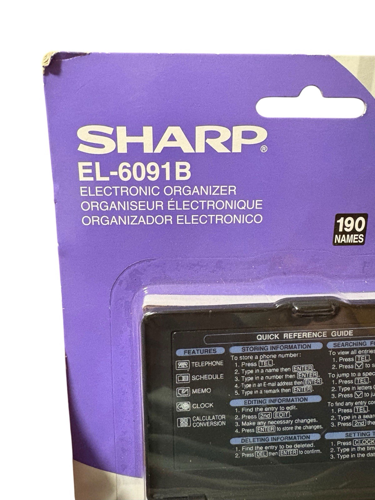 New Sharp EL-6090B Electronic Organizer Memo Master Alarm 130 NEW SEALED