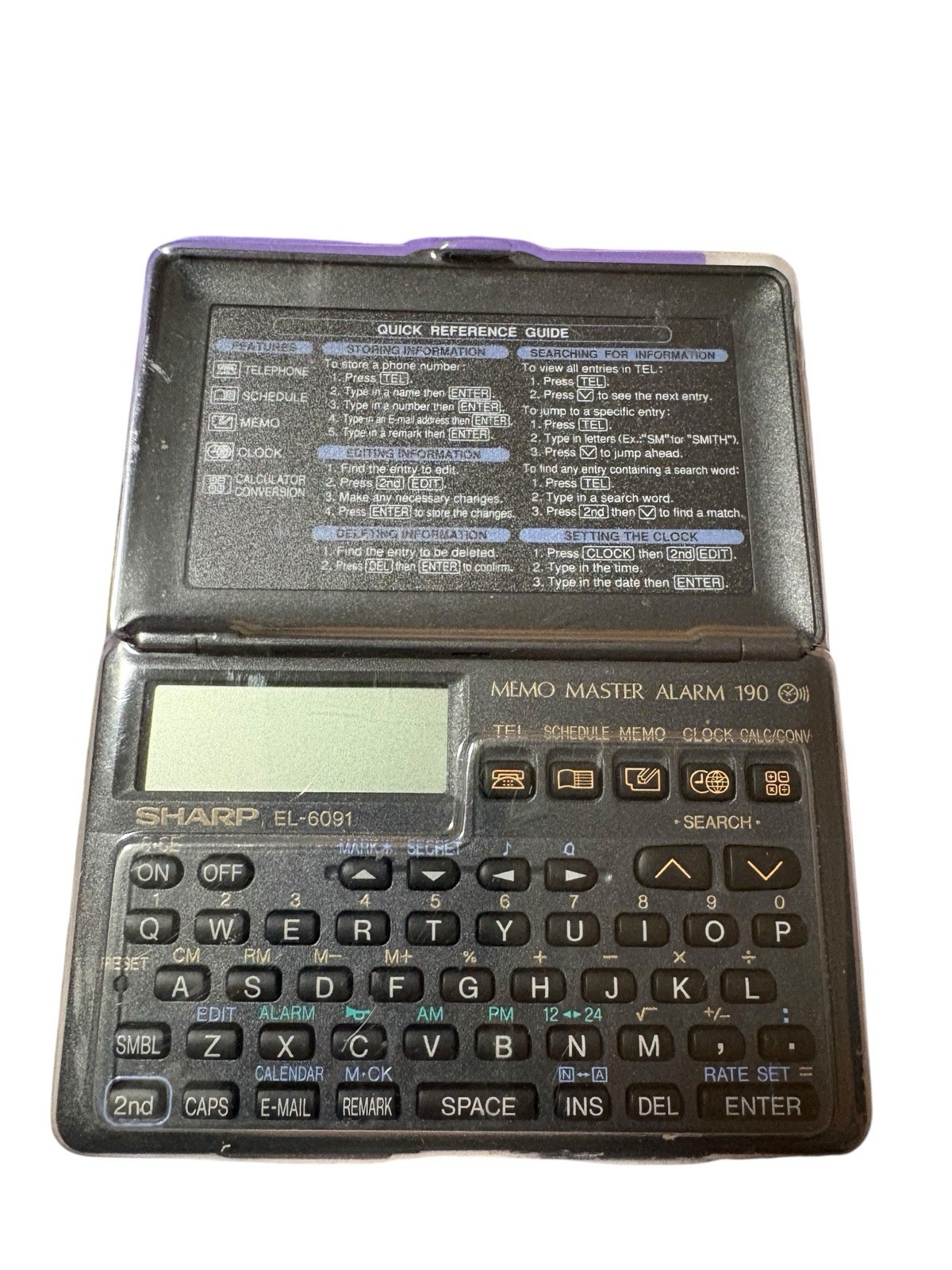 New Sharp EL-6090B Electronic Organizer Memo Master Alarm 130 NEW SEALED