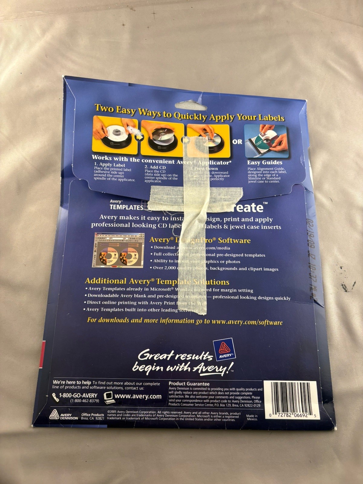 Avery CD Labels Matte White 30 Pack 6692 Color Laser & Copier