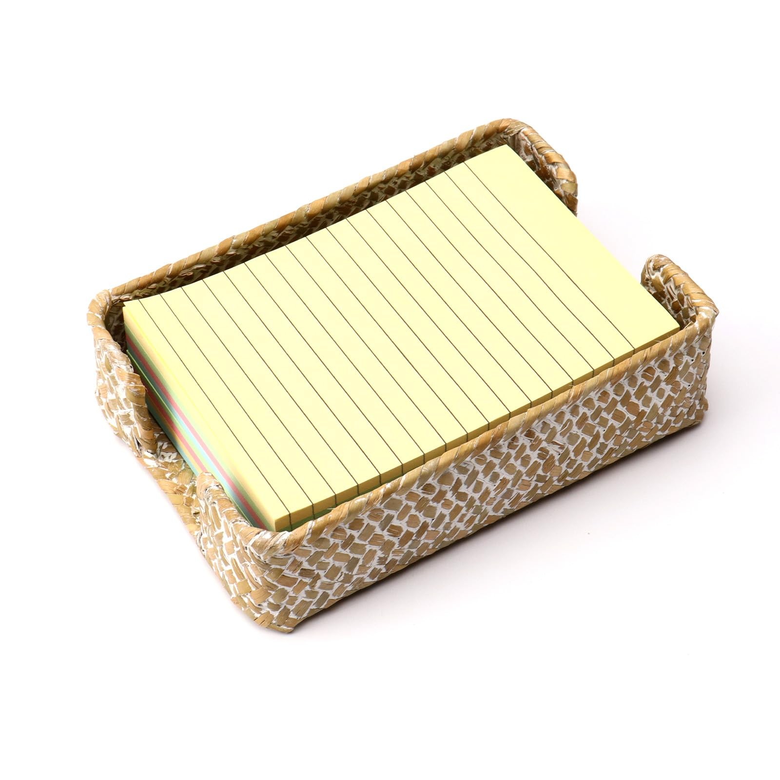 4 x 6 Inch Sticky Note Holder,Seagrass Post It Note Dispenser,Woven Sticky No…