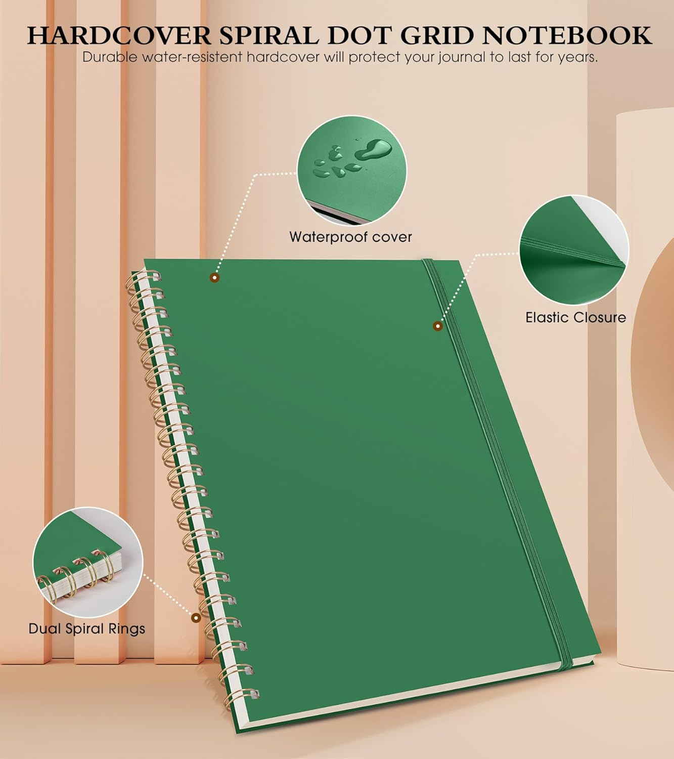 Dotted Notebook, Spiral Notebook Journal 8.5” X 11”, A4 Large Dot Grid Notebooks