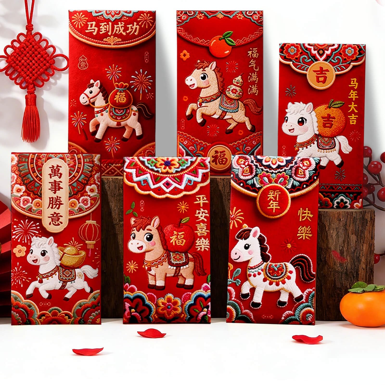 36PCS Chinese Red Envelopes, 2026 Year of the Horse New Year Red Envelopes, S…