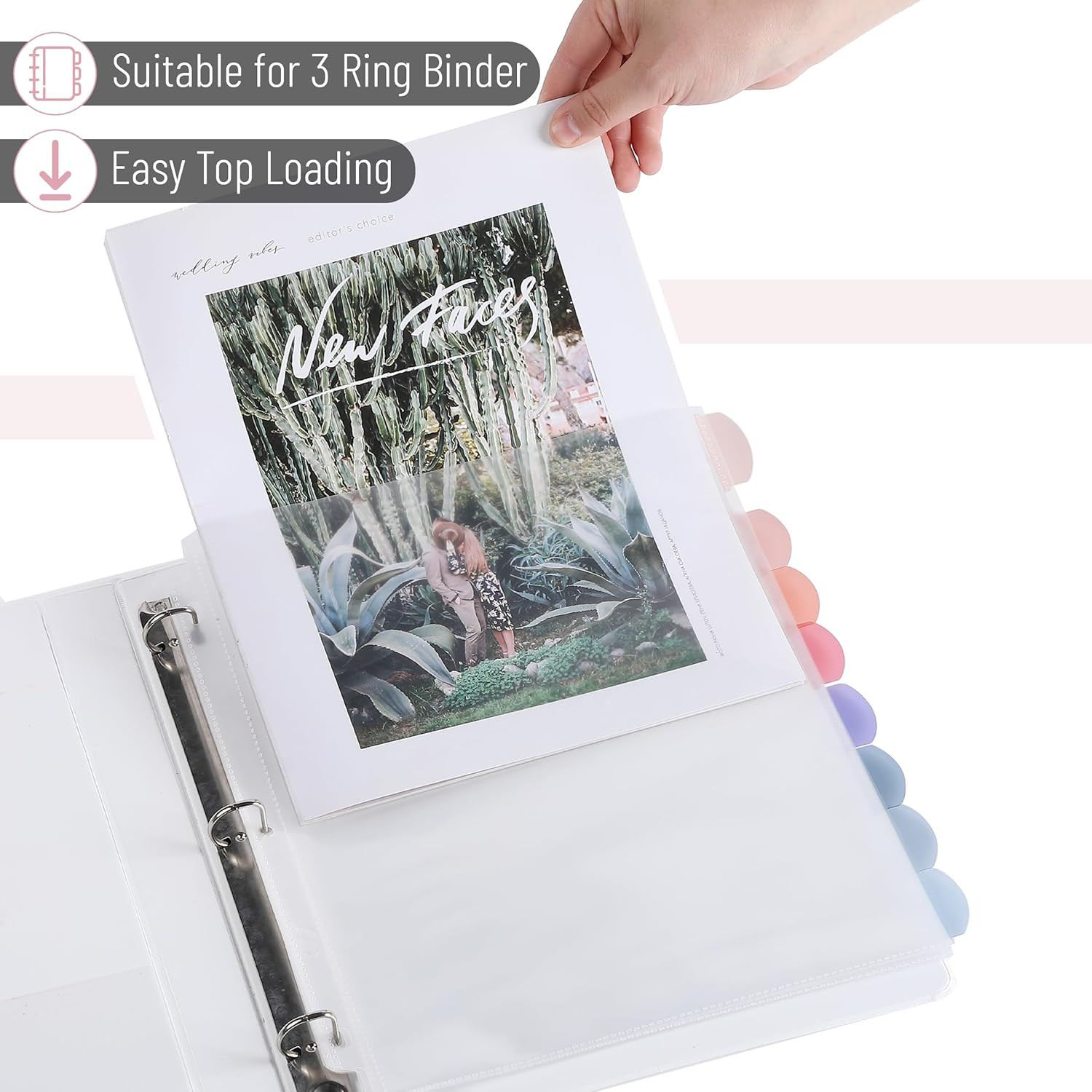 – Clear Sheet Protectors with Tabs, 8.5×11 Inches, 8 Tabs, 2 Sets, Durable Clear