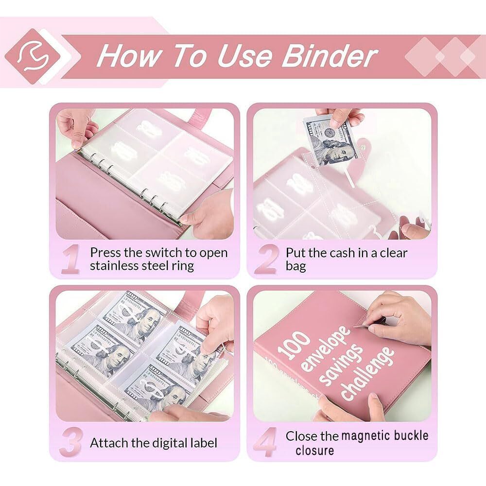 100 Envelope Money Saving Challenge Binder Fun and Easy Way to Save $5050 Bud…