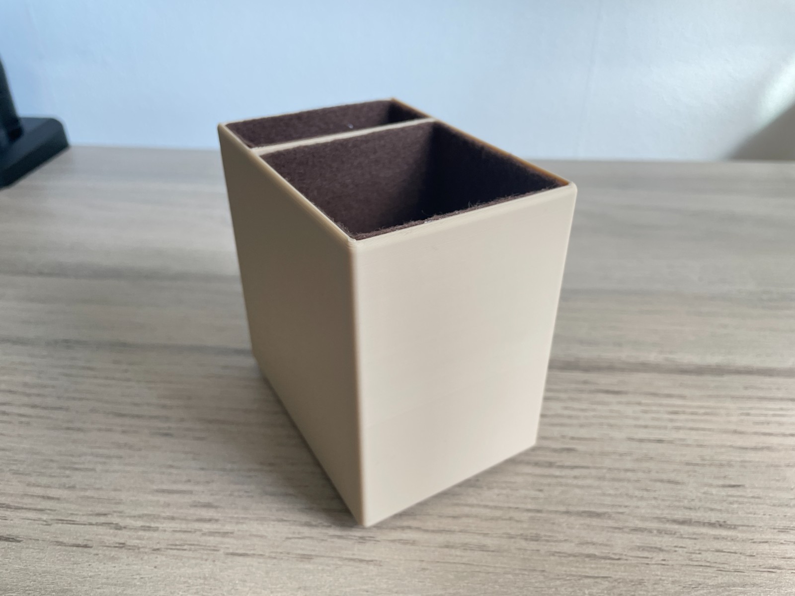 2 Compartment Large Pencil Holder Minimalist Desk Organizer (Read Desc) – Beige