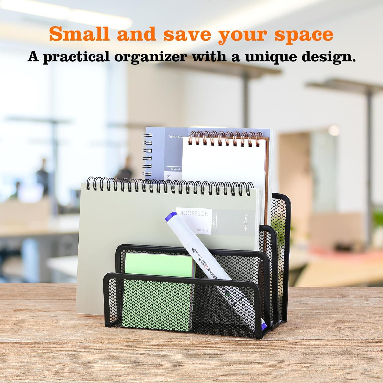 2 Pieces Desk Mail Organizer, Metal Mesh Small File Holders Letter Organizer, Bi