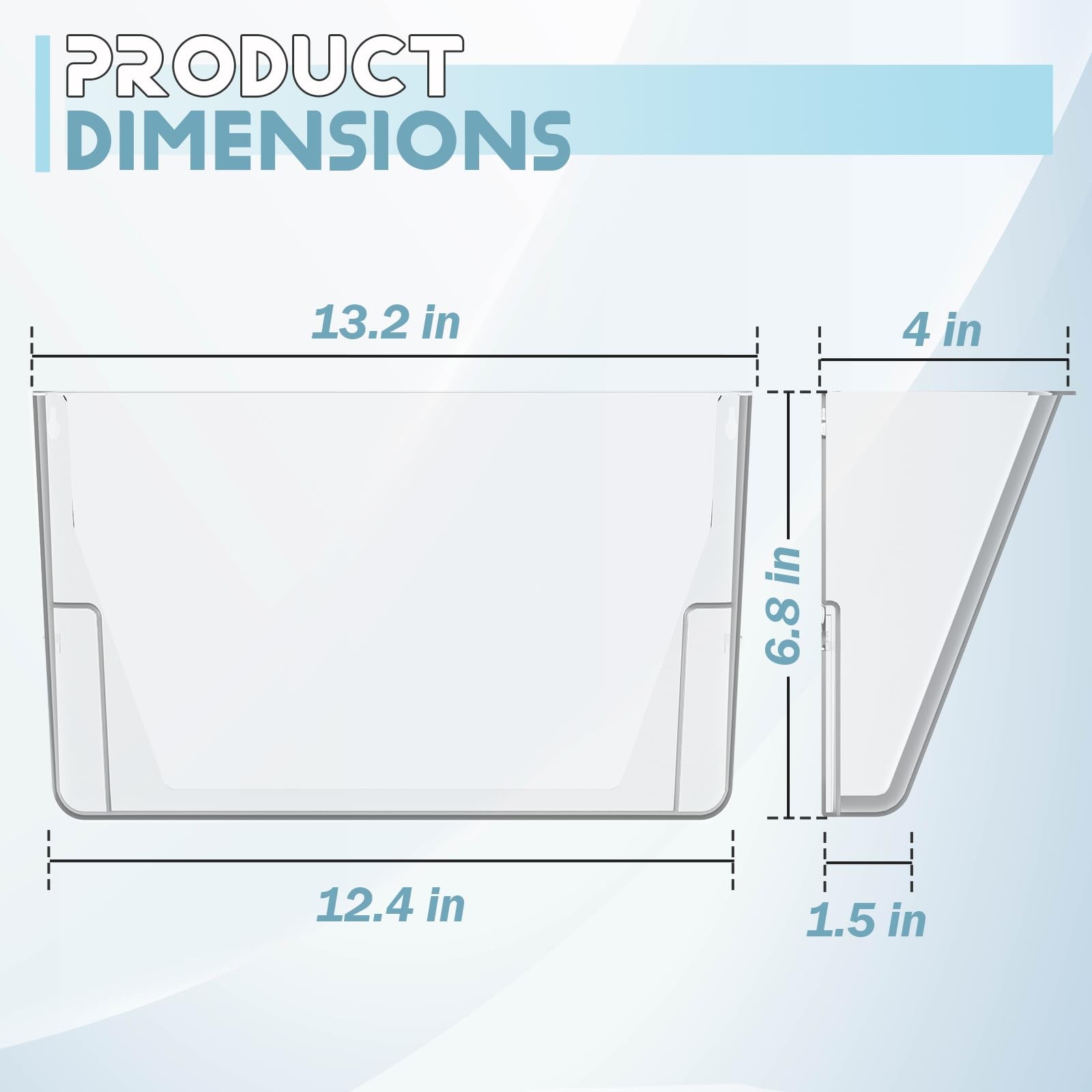 Clear Acrylic Single Pocket, Plastic Hanging Wall Mount File Holder for Offic…