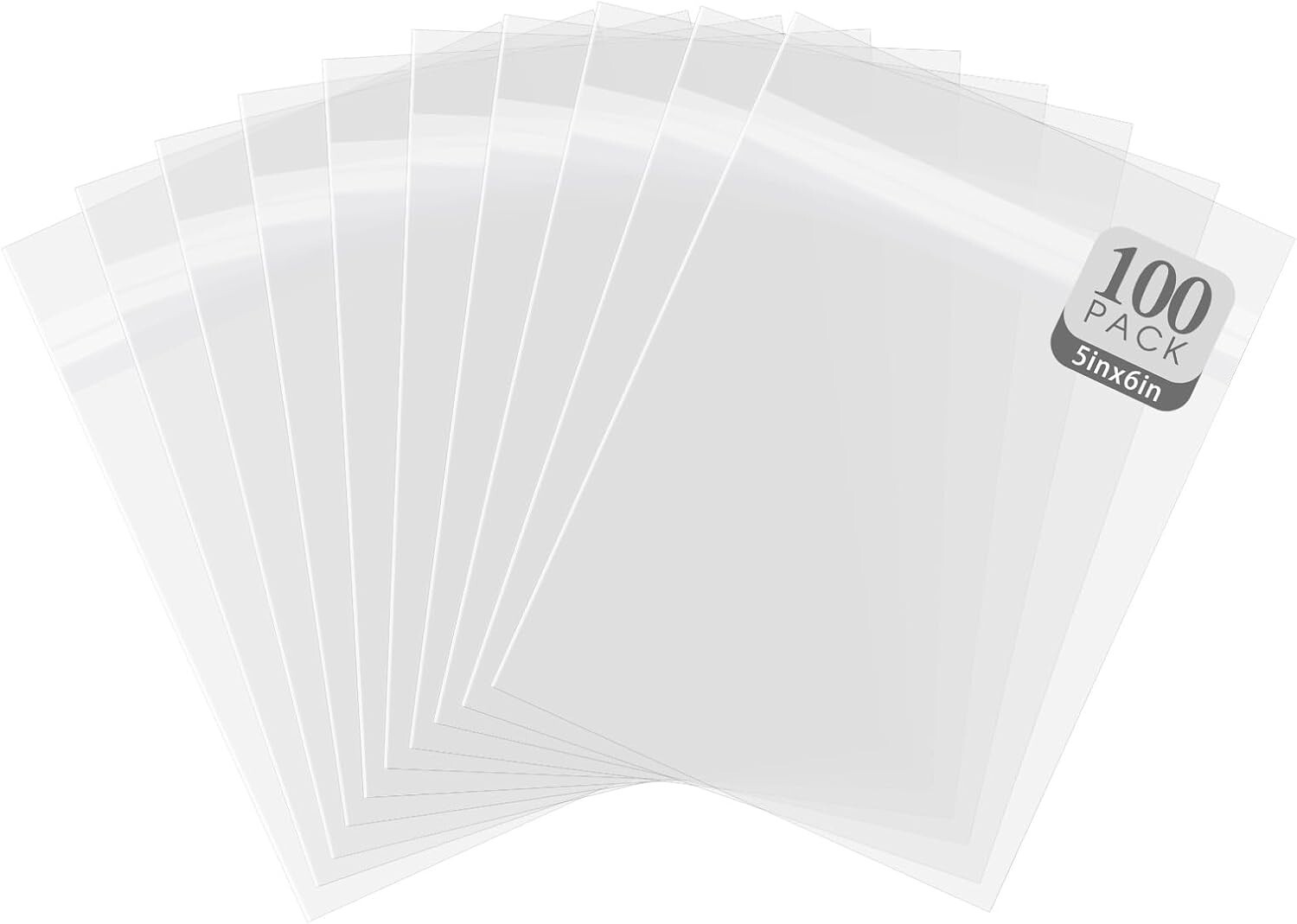 Durable 6×5 Self-Sealing Cellophane Bags – 100 Pack for Photos & Documents