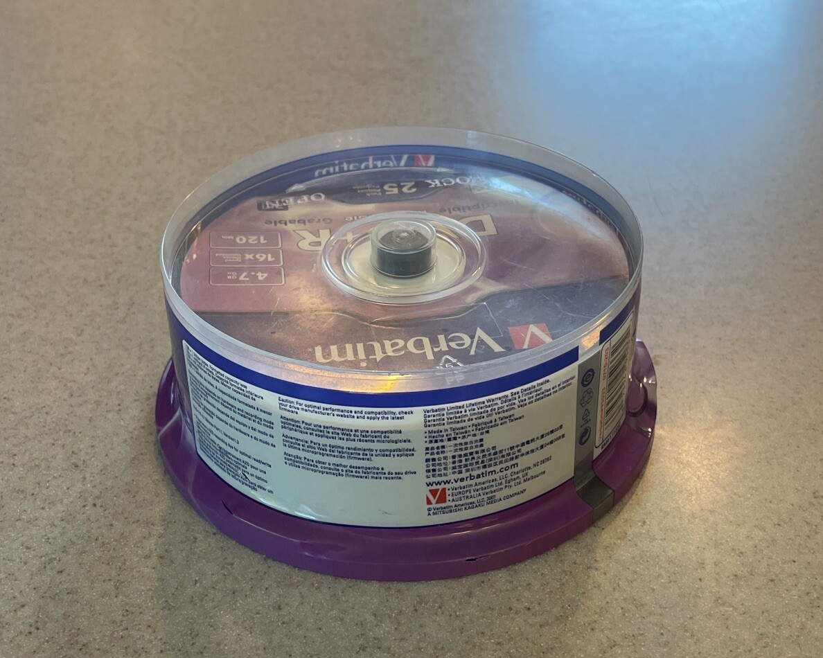 Verbatim DVD+R Discs, 4.7GB, 16x, Spindle, Silver, 25/Pack