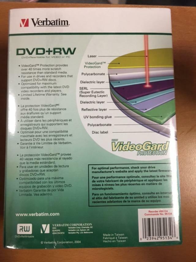 Verbatim DVD+RW 4.78GB,120 Min Video in DVD Case #95134 FREE FDX 2 DAY AIR,10PK