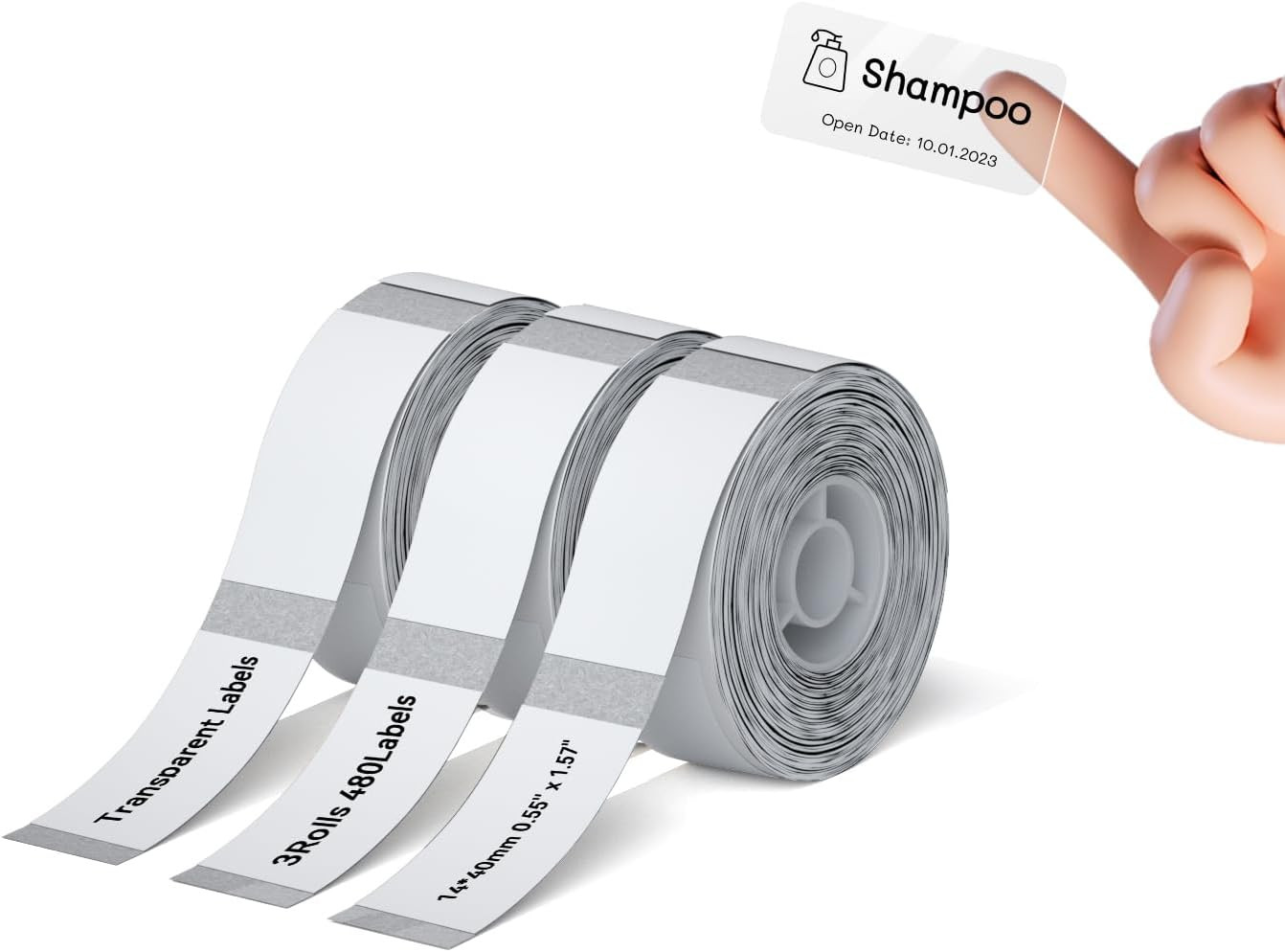 D110 Label Maker Tape Adhesive Clear Label Paper 0.55″ X 1.57″ (14 X 40Mm) 160 L
