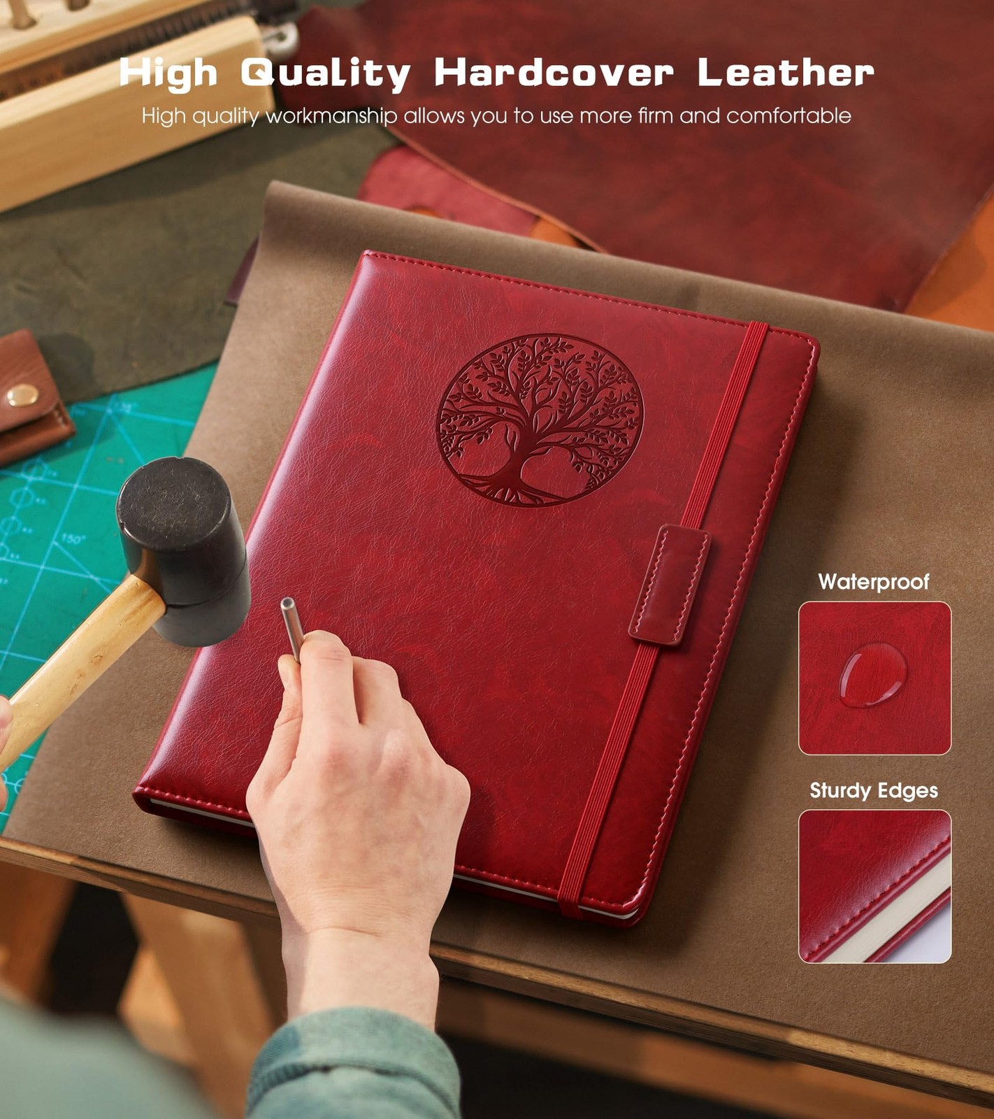 A5 Lined Journal Notebook Vintage Leather 256 Thick Pages for Writing
