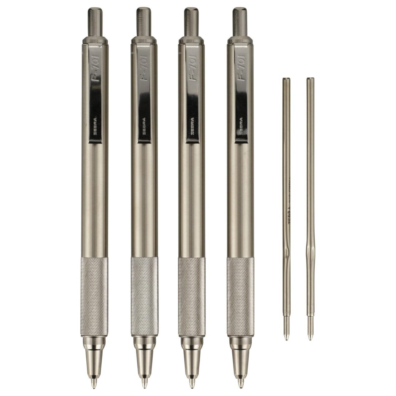 Zebra Pen F-701 Ballpoint Black Ink Fine Point 1 Count (Pack of 4), C