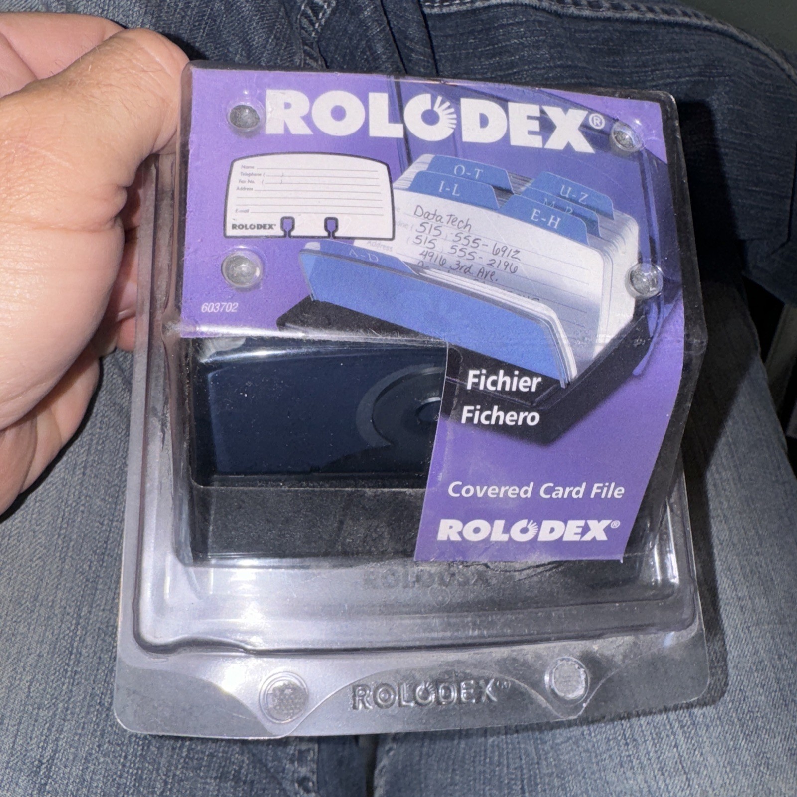 Rolodex Black Covered Petit Card File 125 Cards 2 1/4 in. x 4 in. New in Box