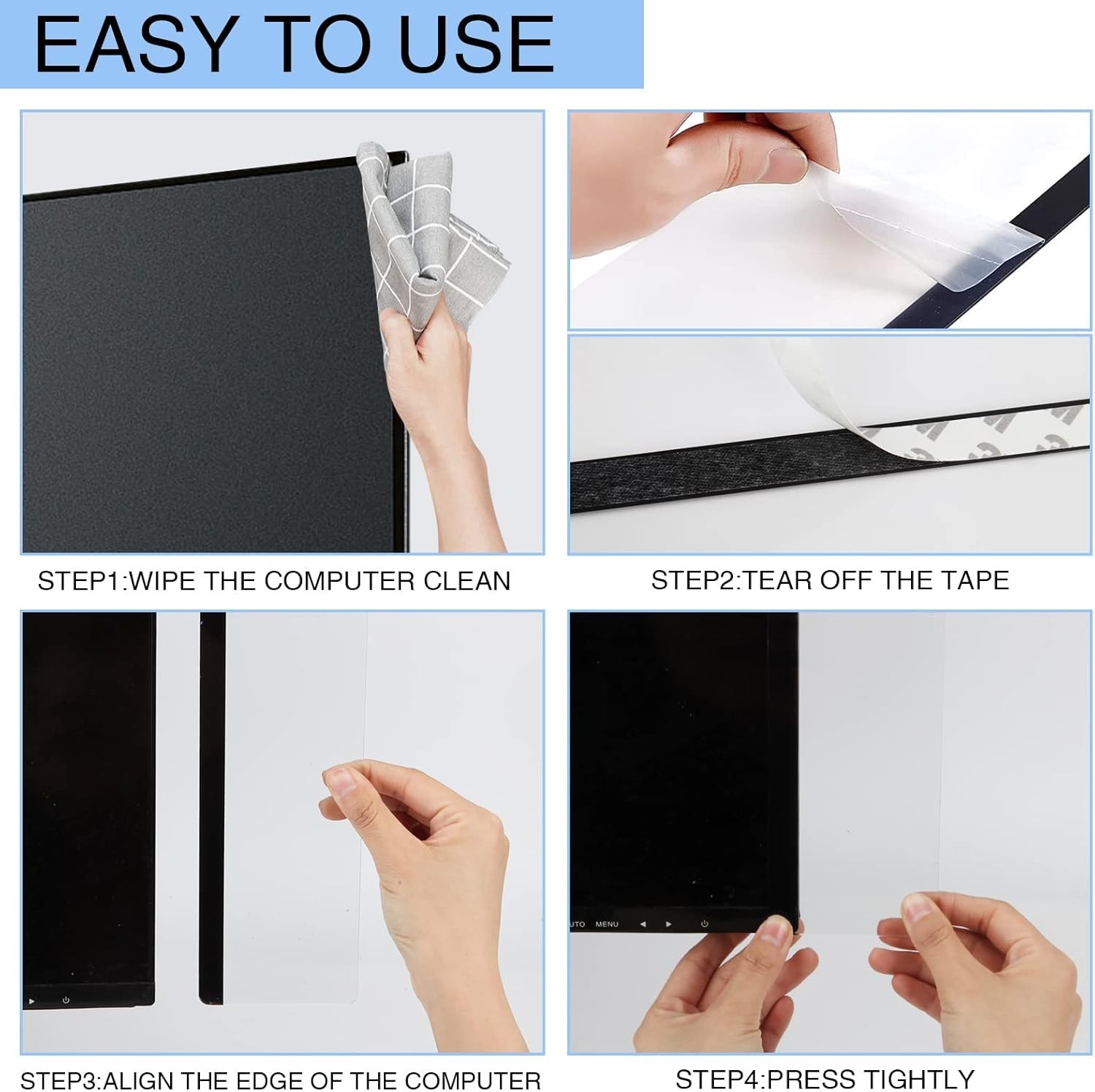 Office Desk Accessories 2pcs Multifunction Computer Monitor Memo Board – Tran…