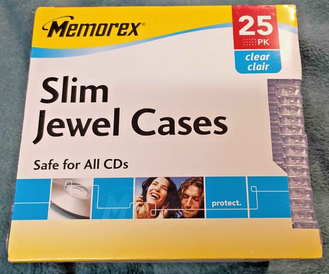 Memorex Slim Clear Jewel Cases 25 Pack New Sealed