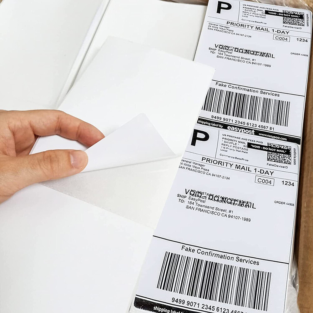 100-1000 4×6 Fanfold Direct Thermal Shipping Labels Perforated for Zebra & Rollo