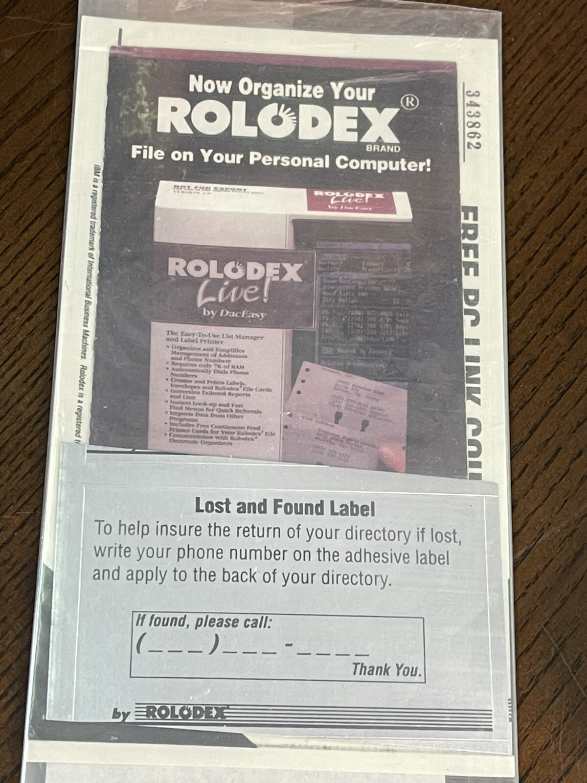 ROLODEX 64K Memory Rolodex Brand Pocket Electrodex with Bonus Vhs Tape Untested