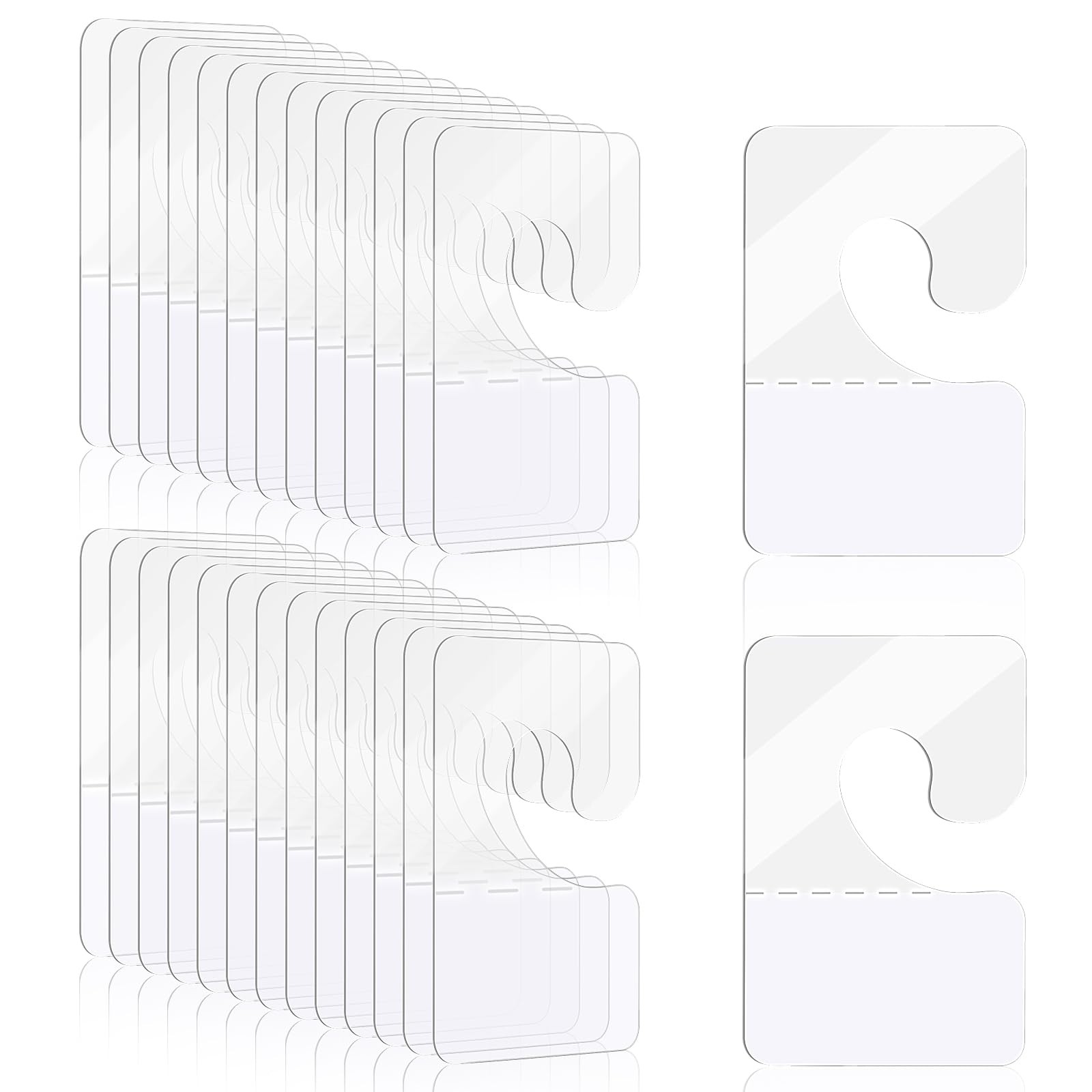 200 Pack Clear Plastic Self Adhesive J Hook Hang Tabs for Retail Display