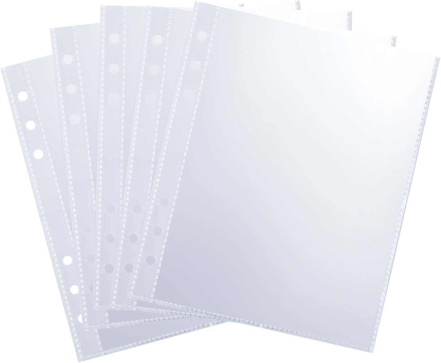 50 Pack 100 Pocket 5X7”Clear Page Protectors for A5 Binder 6 Ring Double-Sided T