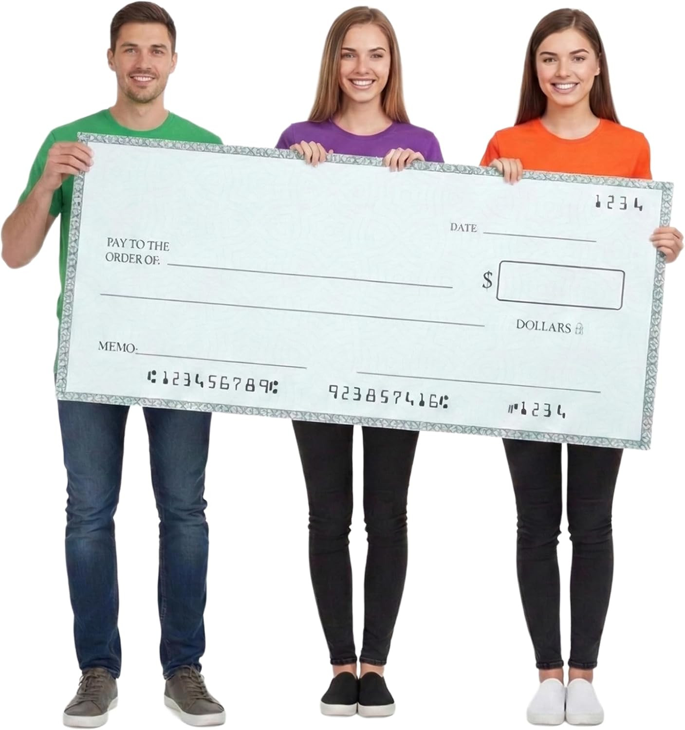 Giant Check 2 Pack (36 X 16 Inches – X-Large Size) – Dry Erase Large Blank Check