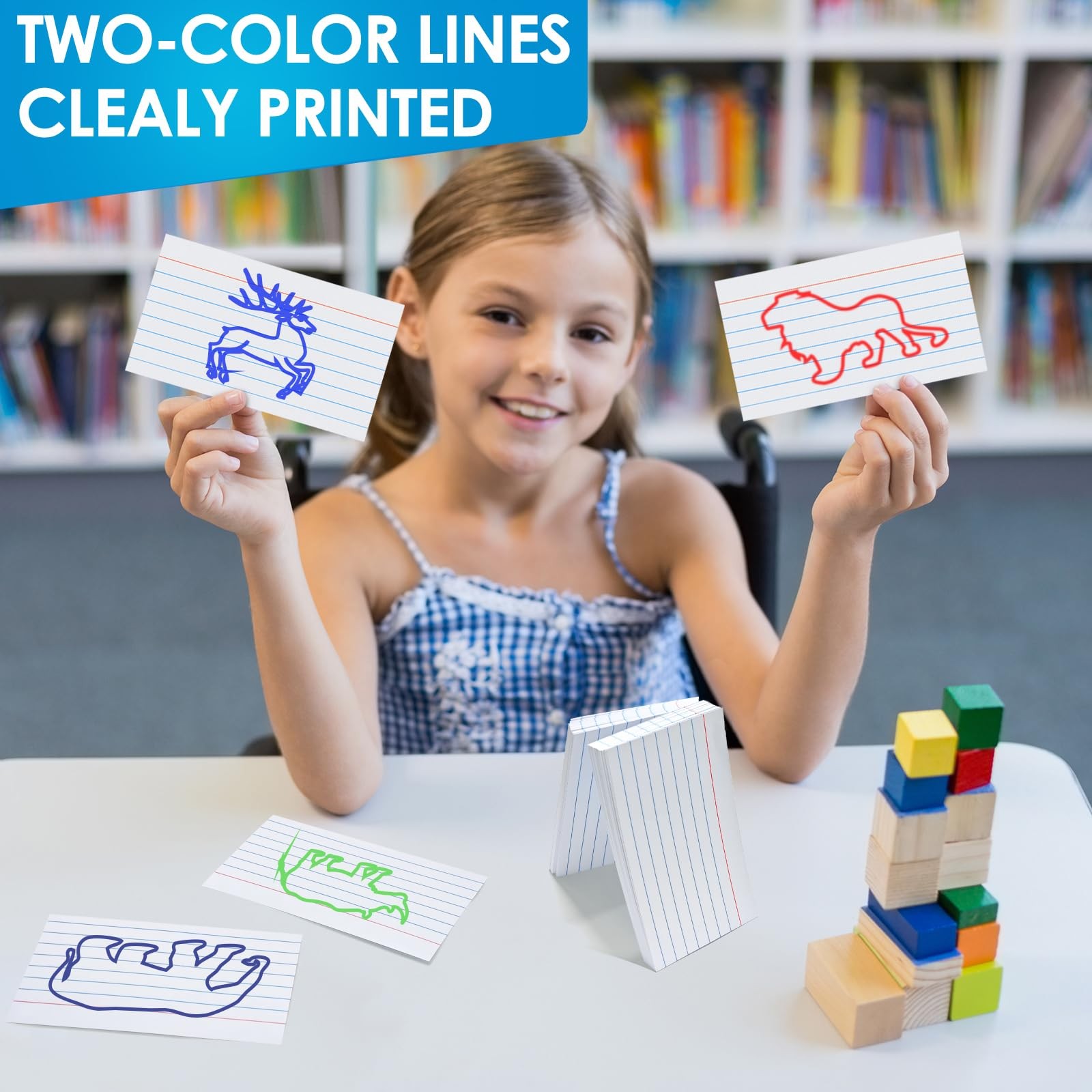 2000 Count White Index Cards 3×5, Lined Note Cards, Notecards, Study Cards, F…