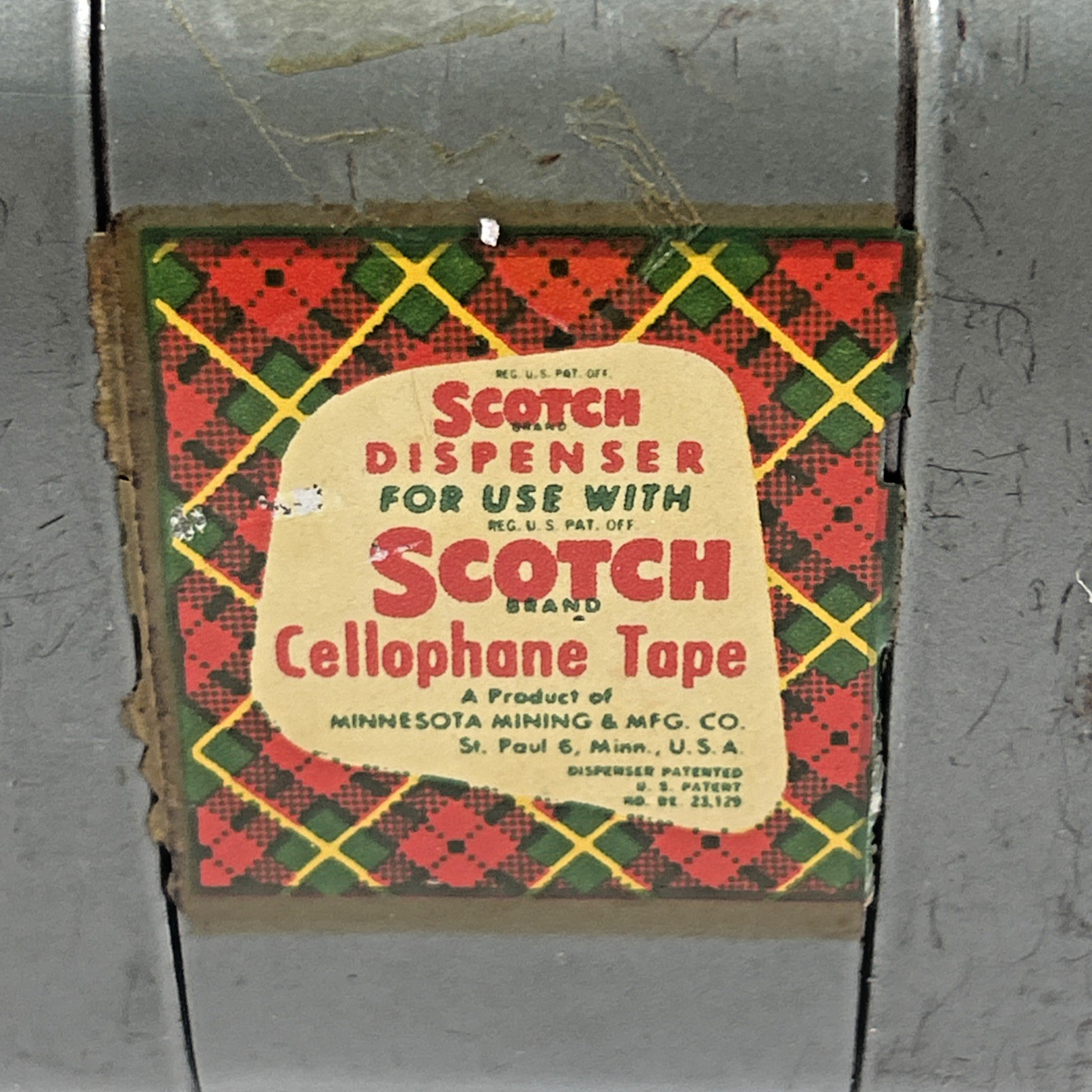 Vintage Scotch Cellophane Tape Dispenser Metal Desktop Heavy 4 lbs + Retro USA