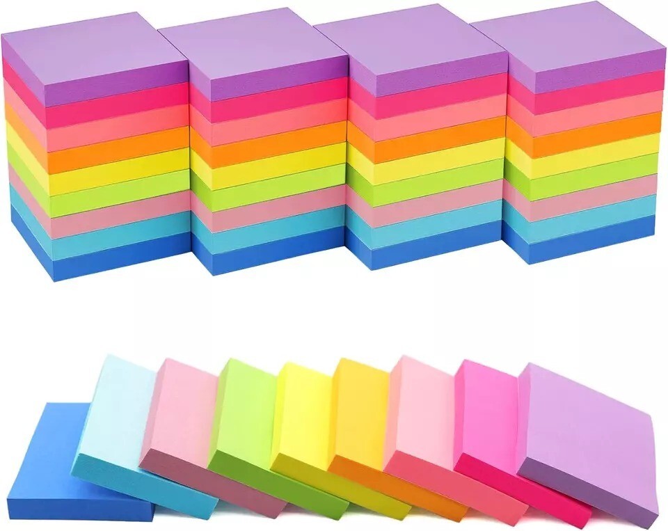 Post It Notes, Small Post It Notes, 1.5X2 Inches 36Pack Light Colors Self-Stick