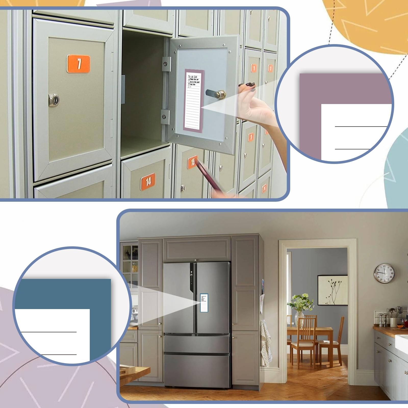 4 Pack Magnetic Notepads for Refrigerator, 50 Pages/BookGrocery List Magnet P…