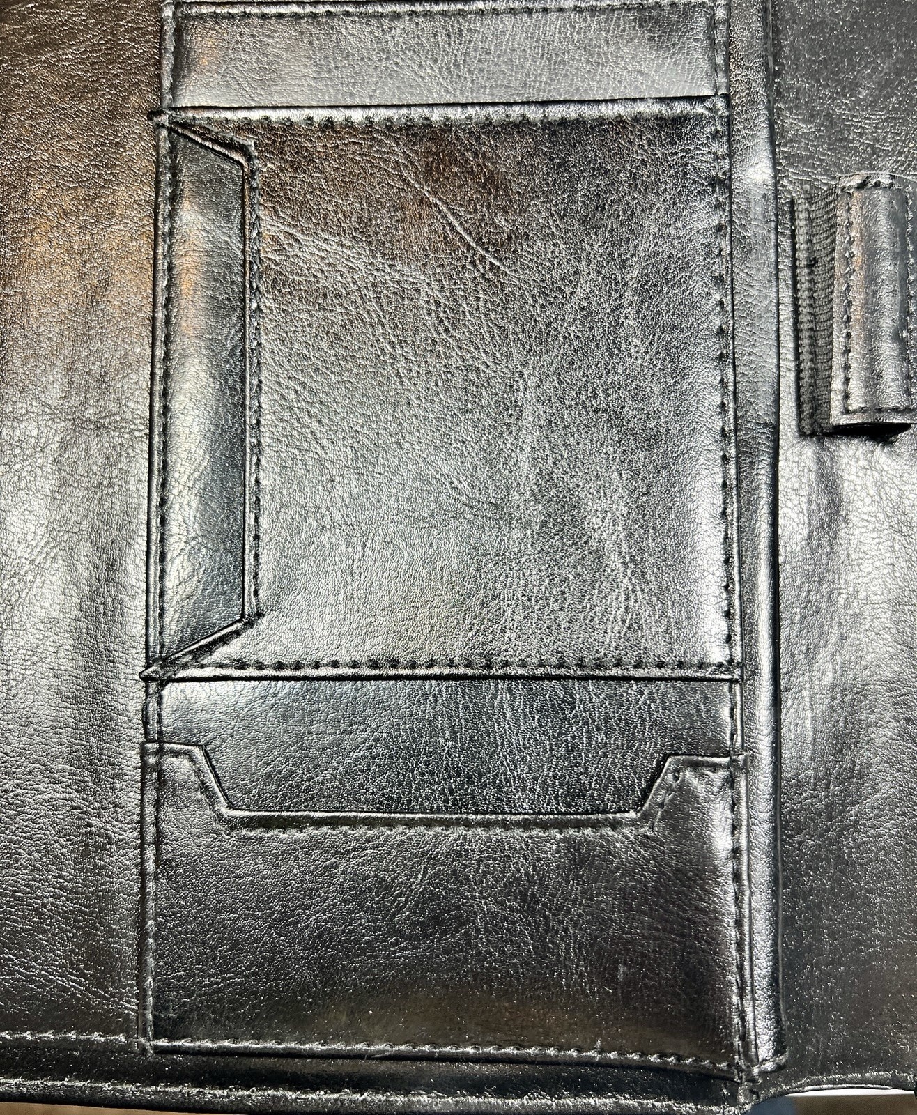 UPS Leather Padfolio Portfolio Black Leed’s Business Organizer Notebook Holder X