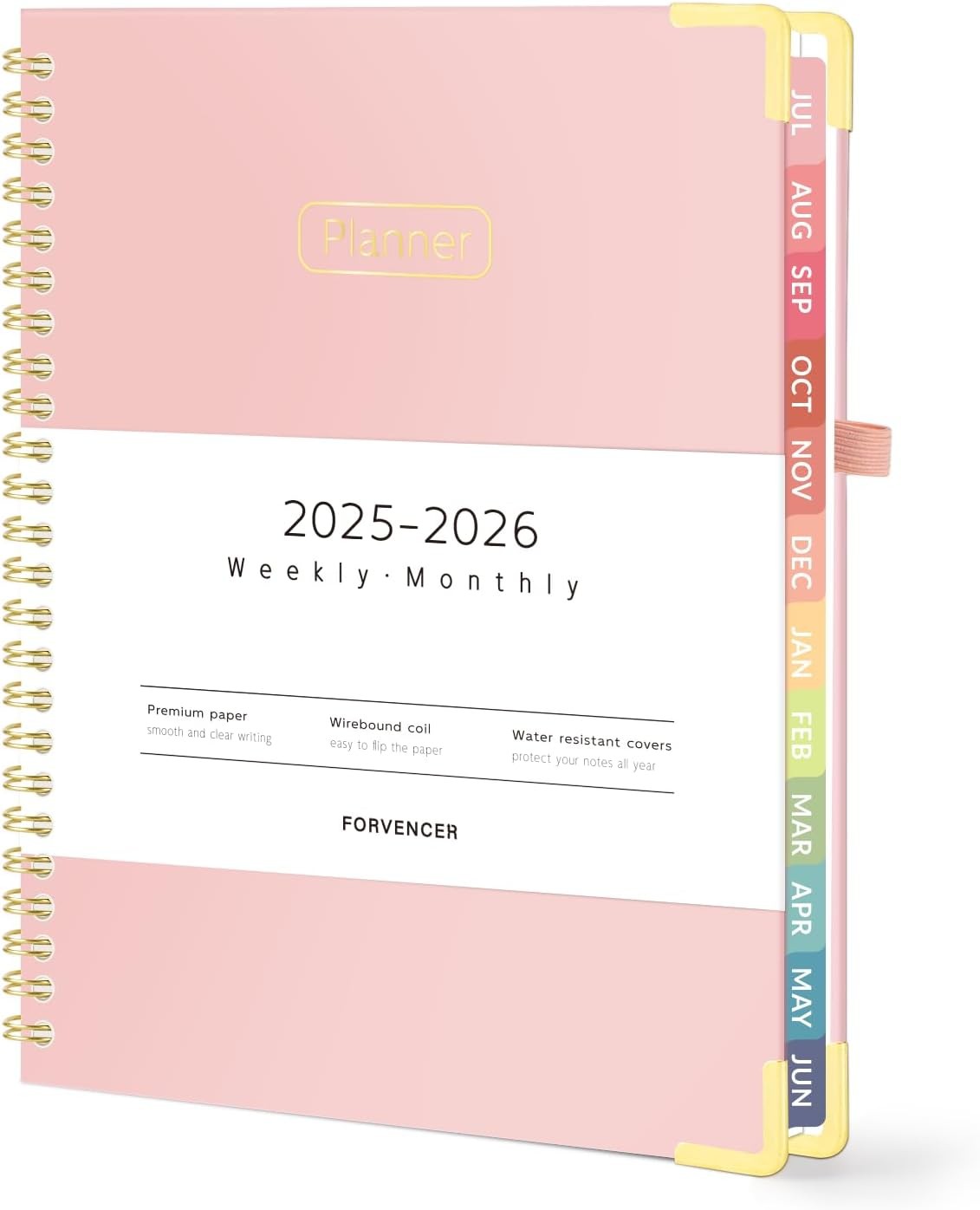 2025-2026 Academic Planner, 8.5×11, Weekly/Monthly, Tabs, Green
