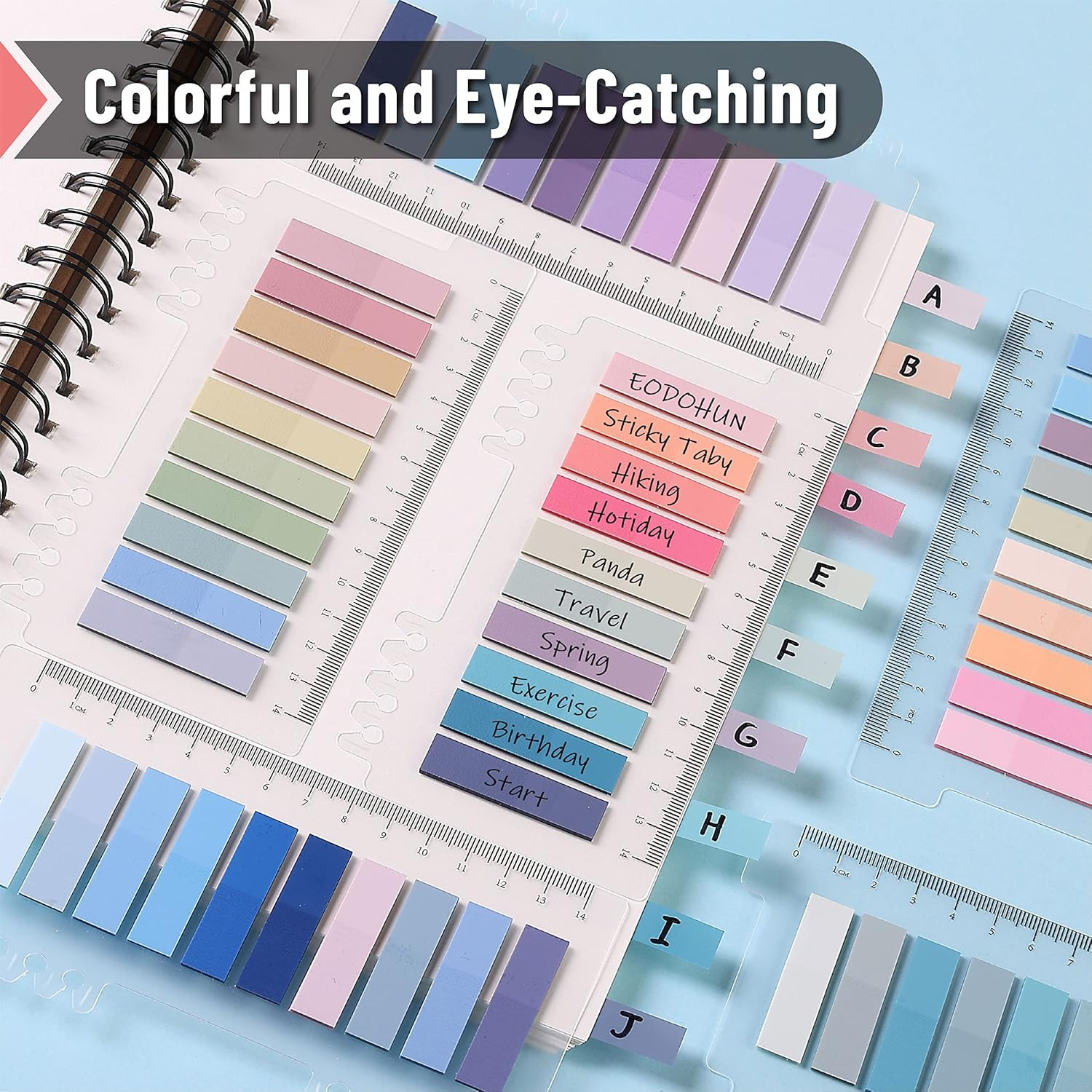 Mr. Pen- Colorful Sticky Tabs, 1600 Pcs, Translucent Page Markers, Water-Resista
