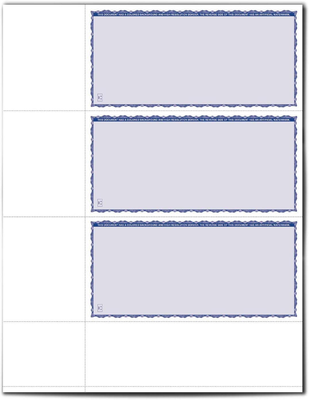 Secure Checks – 750 Blank Business or Personal Wallet Checks – Blue Premium – 25