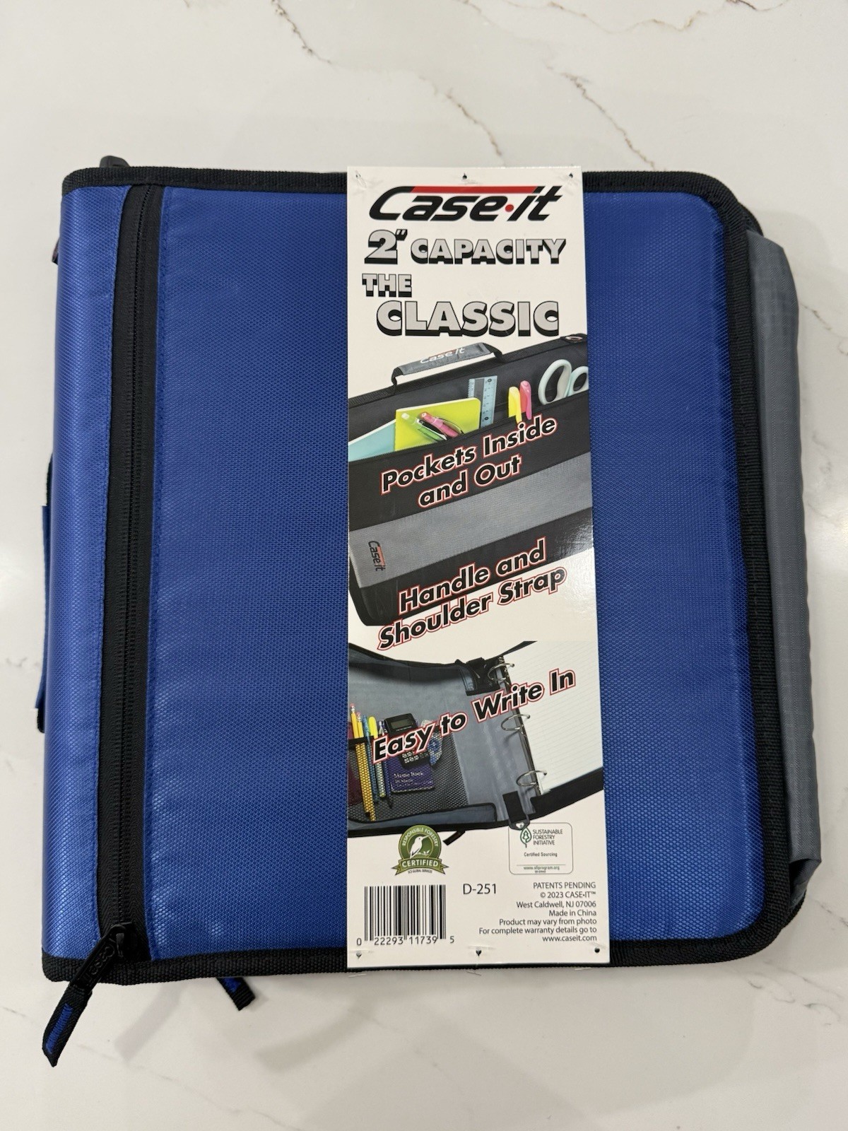 NEW Case-it The Classic Zipper Binder, 3 Rings, 2″ Capacity, 13 x 12” NWT