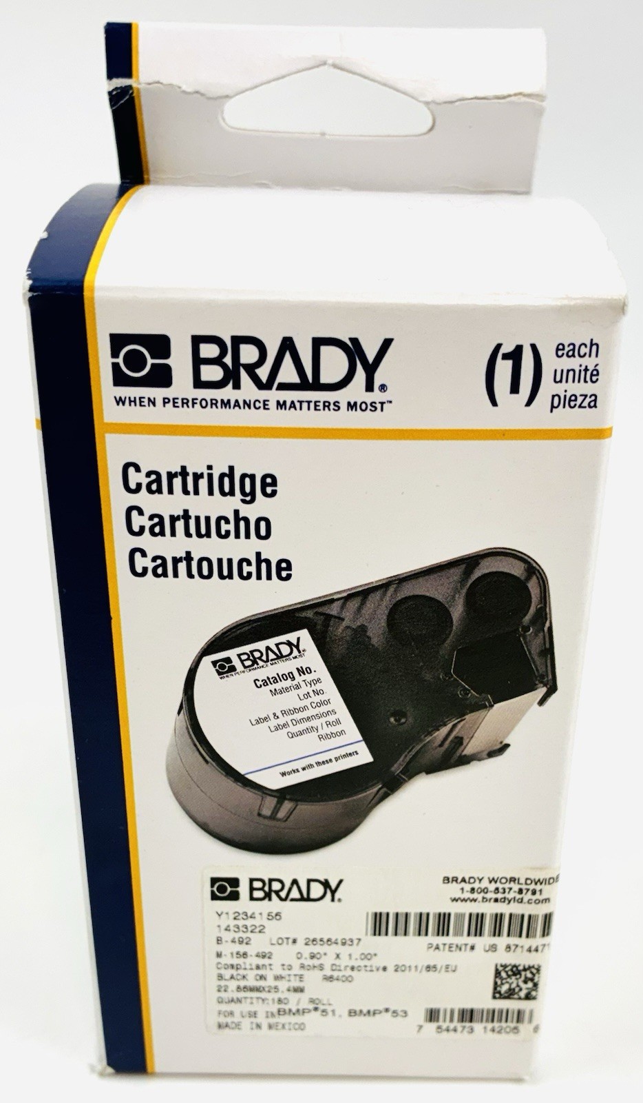 ‼️3x Lot of BRADY B-492 Black on White Freezer Labels Ultra Thin M-156-492 NEW