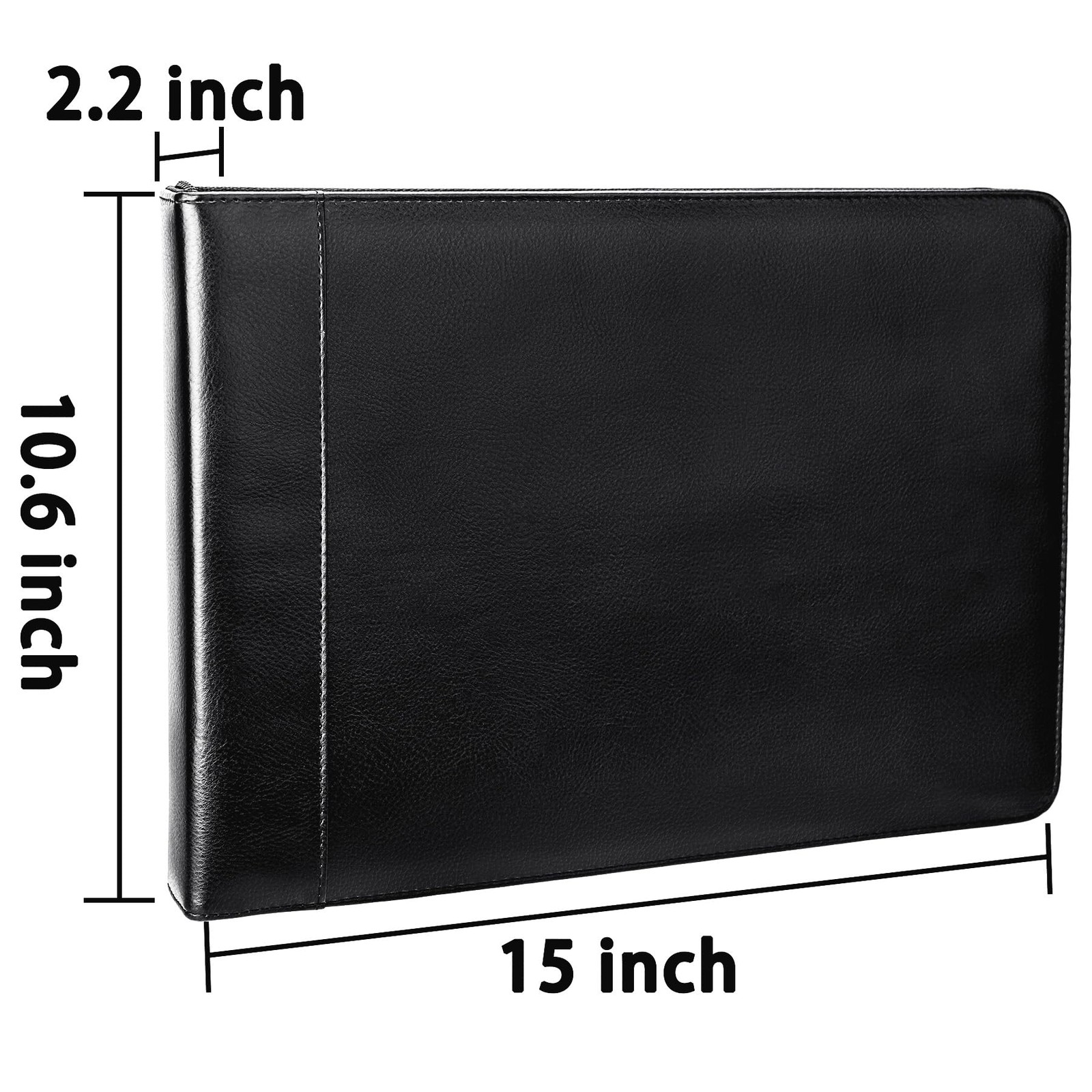 Antner Zippered 7 Ring Business Checkbook Binder Portfolio for Black