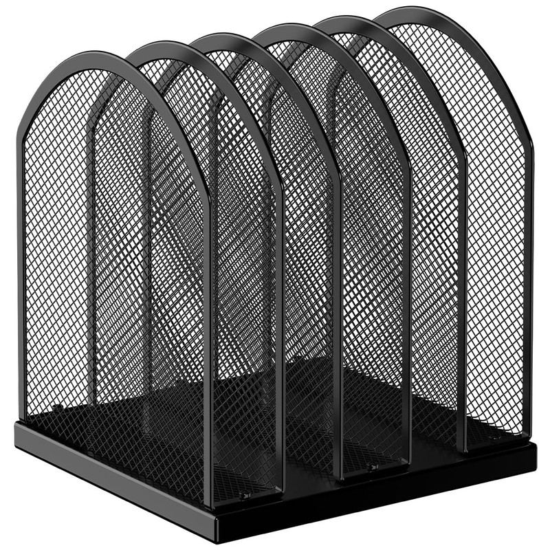 Gawerk 5-Section Vertical Desktop Organizer 5-Section Mesh File Folder Stand