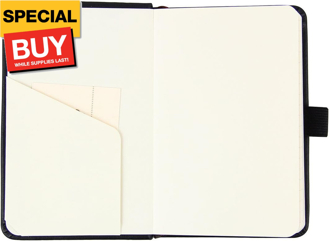 (2-Pack Pocket Notebook 3.5″ x 5.5″, Small Hardcover Journal with Pen Holder, In