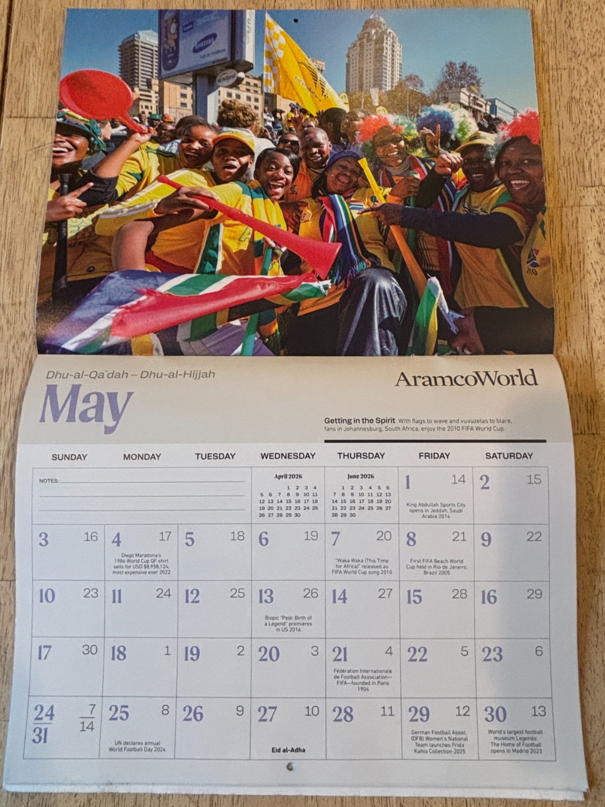 Aramco World- Football is Life- 2026 Gregorian Wall Calendar – Hijri 1447 – 1448