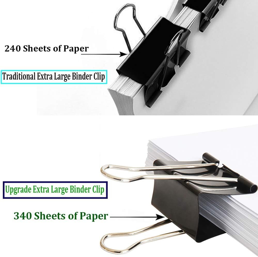 Ufmarine Extra Large Binder Clips 2.4 Inch Length, Jumbo Binder Clips for Off…
