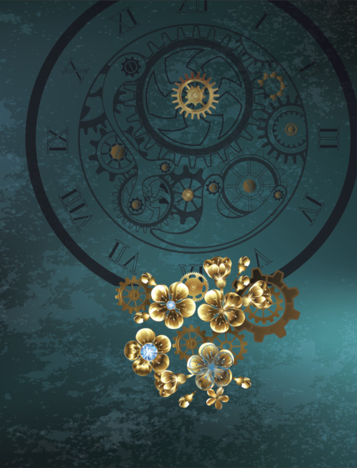 2020 Weekly Planner – Monogram Steampunk New Fast Free Shipping 8.5 x 11 in