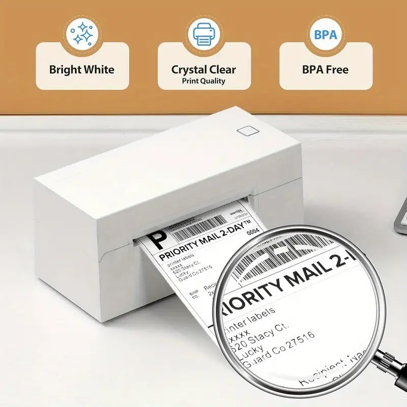 500 4″x6″ Fanfold Direct Thermal Shipping Labels for Zebra and Rollo Printers US