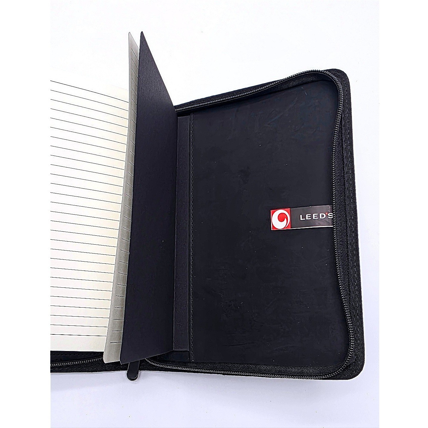 Graber Stockton Wireless Charging Refillable Journal Black Zippered Portfolio