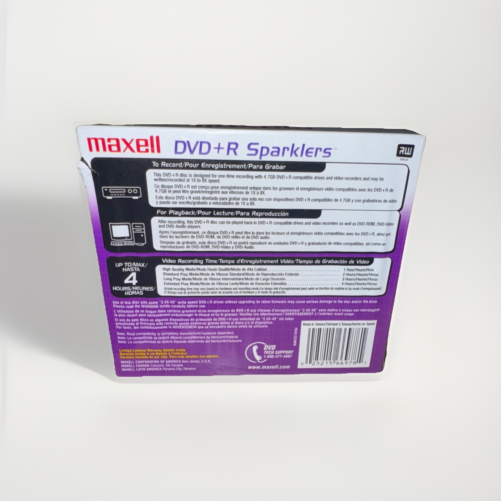 Maxell Sparklers DVD-R Blank Media 5 Pack Computer Assorted Multi Colored 4.7 GB