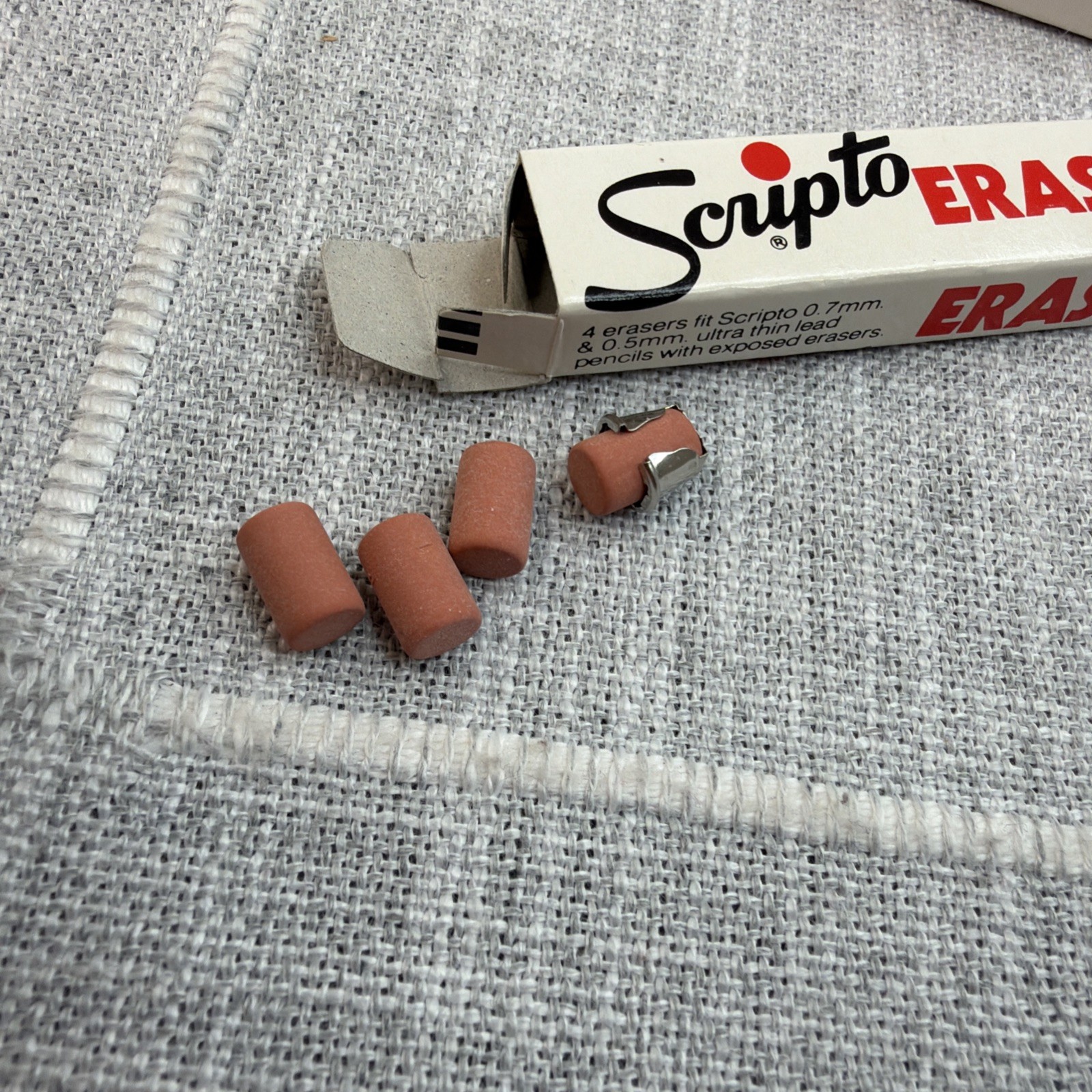 Scripto Erasers FOUR BOXES – Pack of 4 No. J250 New Old Stock 16 total
