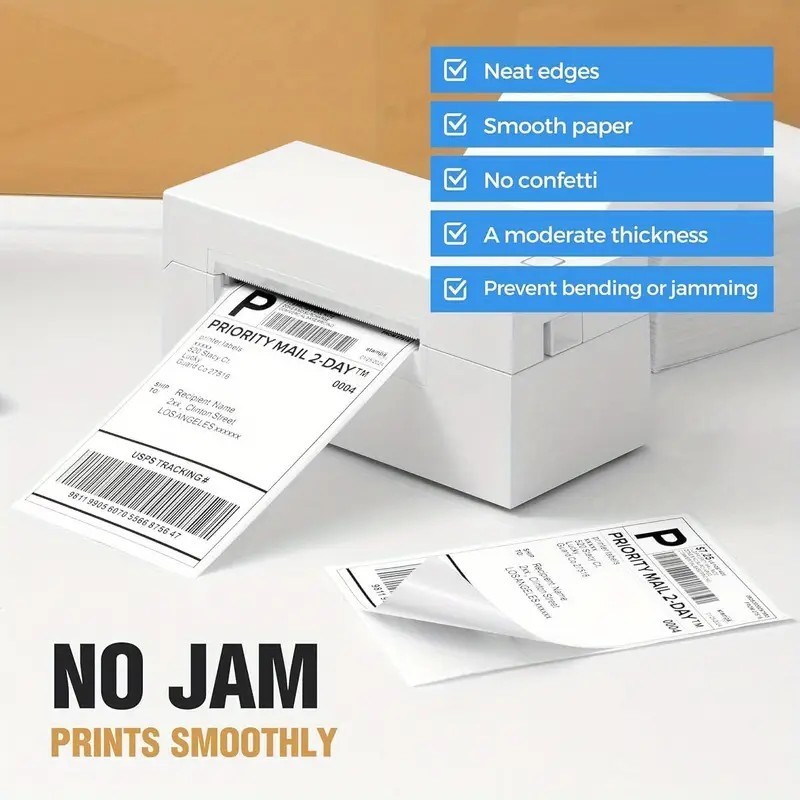 500 4″x6″ Fanfold Direct Thermal Shipping Labels for Zebra and Rollo Printers US