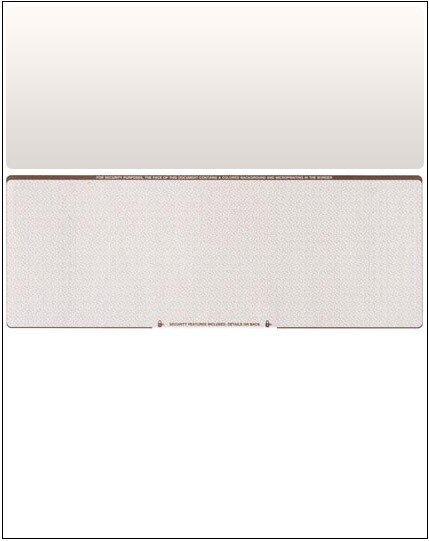 50 Blank Check Stock Paper – Check in Middle – Brown Diamond
