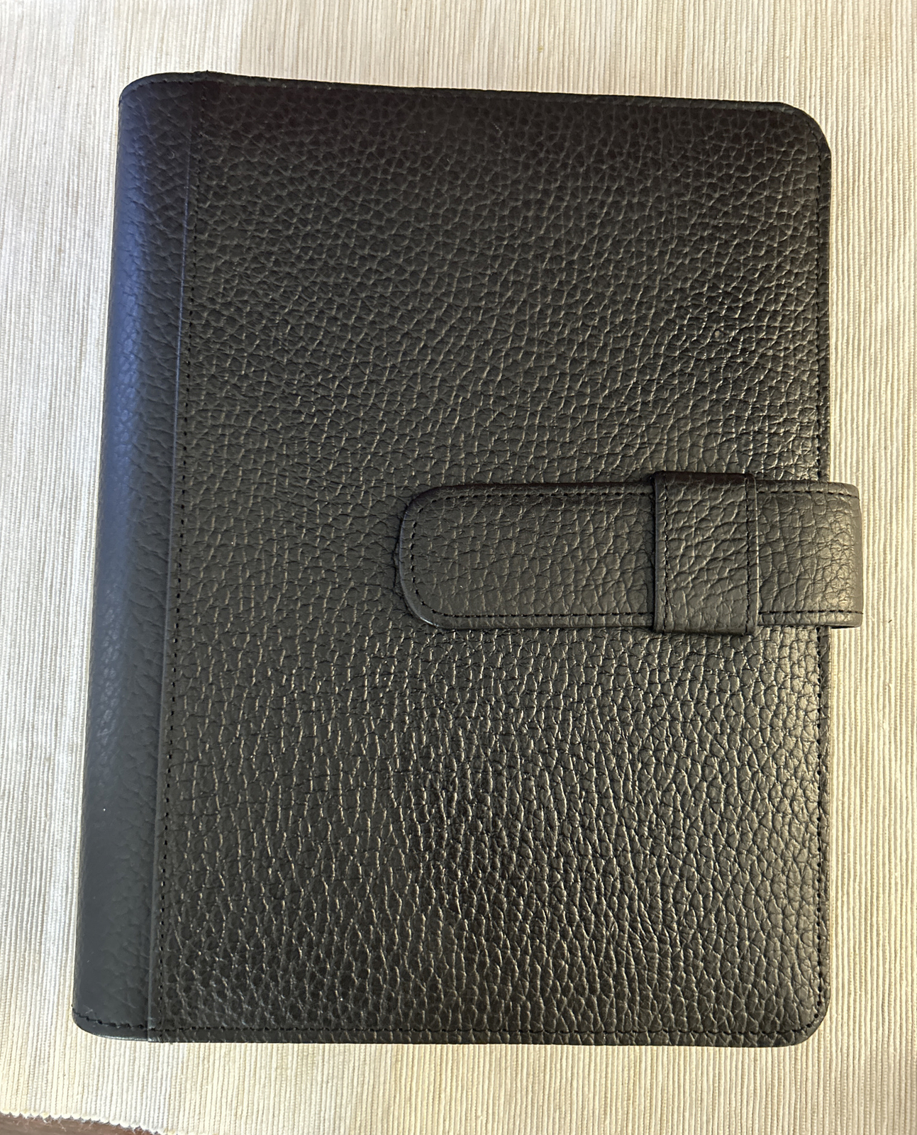 Vtg Unbranded Classic Genuine Leather 7-ring Buckle/Slide Planner Organizer NEW